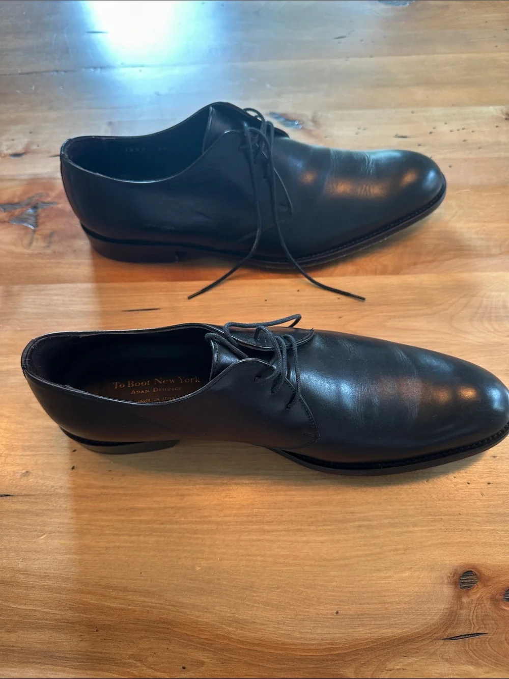 To Boot Black Leather Derby Oxfords